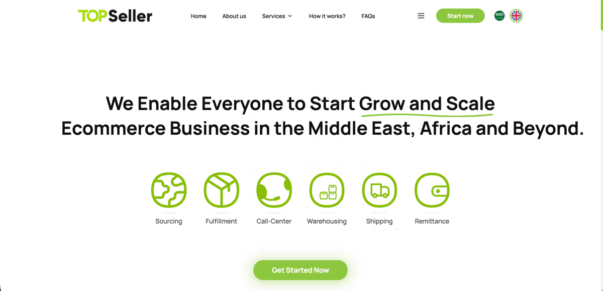 Screenshot of TopSeller project - E-commerce Platform