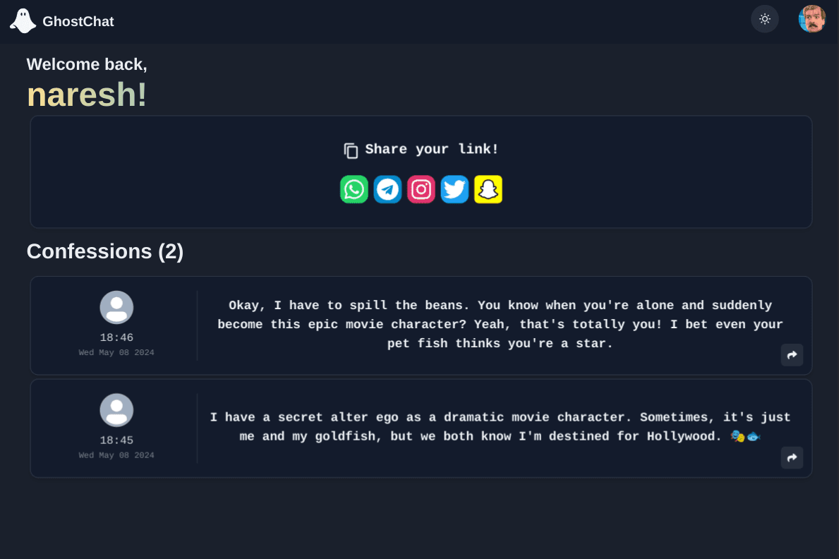 Ghost Chat project screenshot 2 of 4