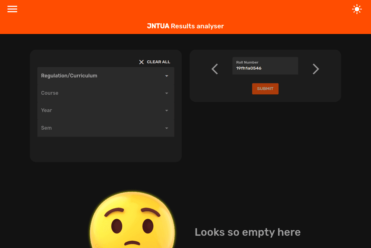 JNTUA Results Analyser project screenshot 1 of 1