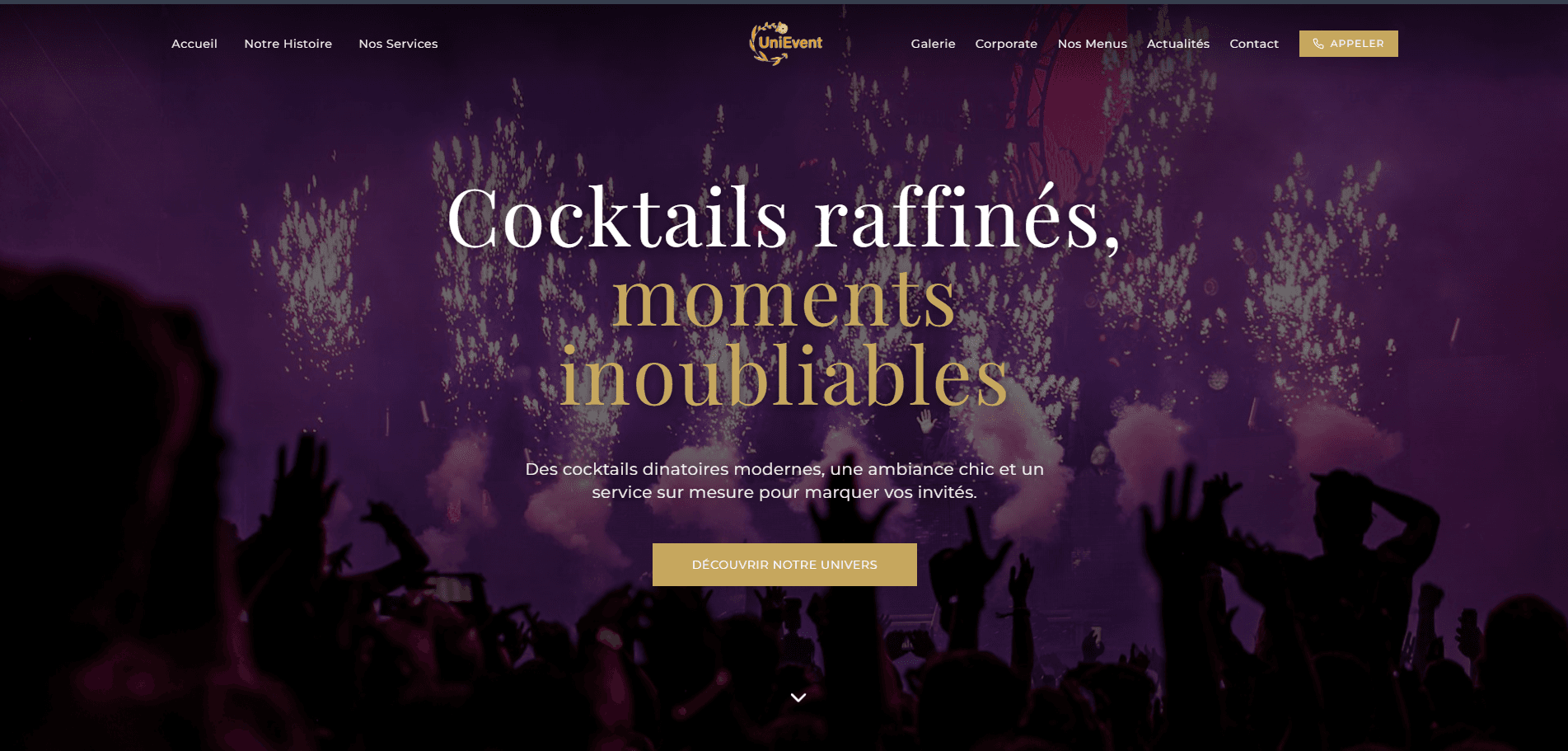 Screenshot of UniEvent - Premium Event Planning & Catering project - Web App
